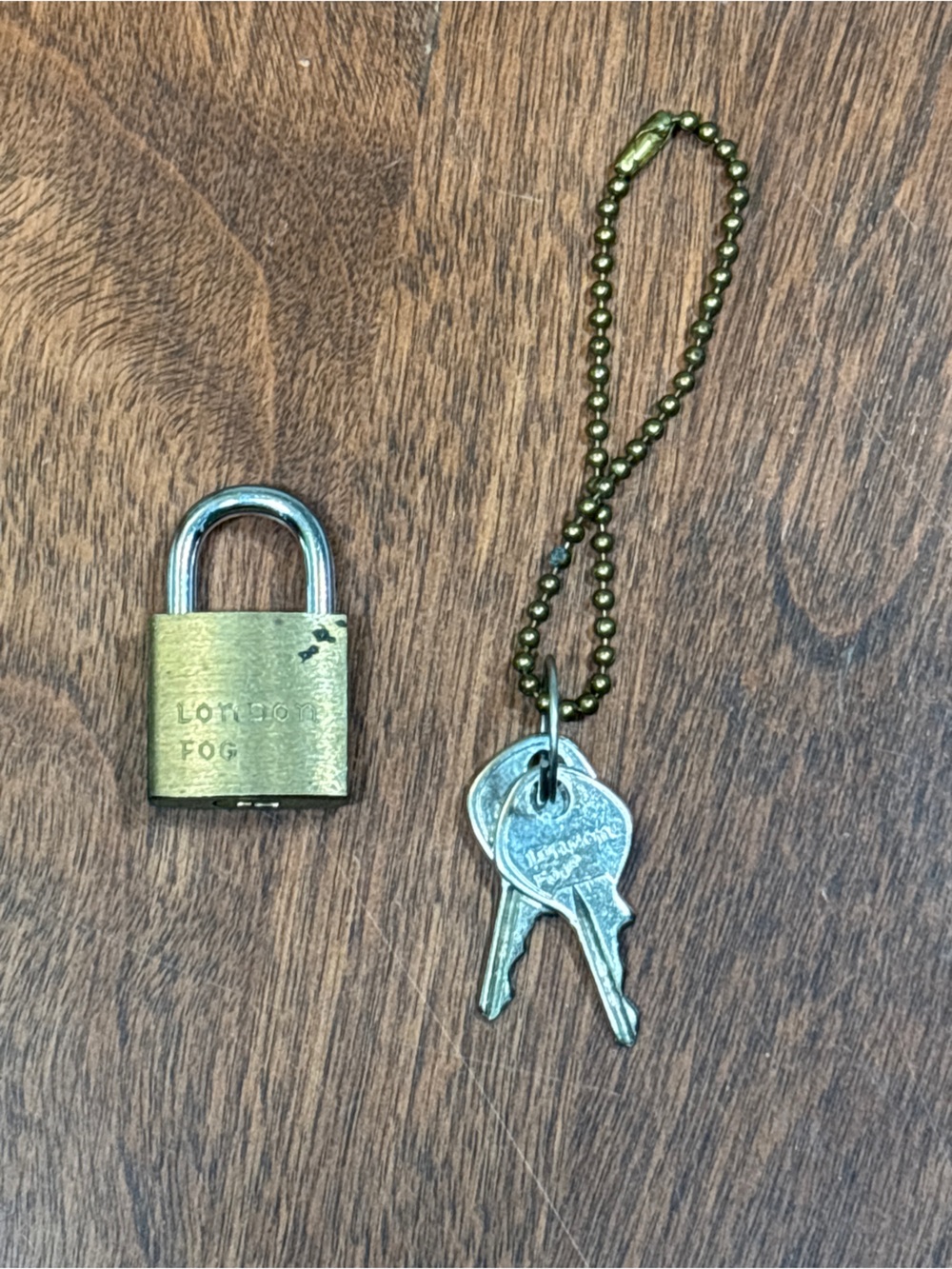 London Fog Brass Padlock with Silver Shackle and Keys